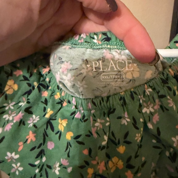 The Children's Place Green Floral Ruffle Dress - Picture 2 of 2